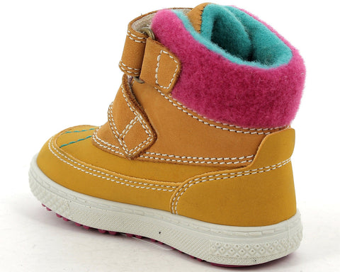 Stylish PRIMIGI GORE-TEX Knöchelschuh 83579-66 in curry with magenta and türkis details, side view