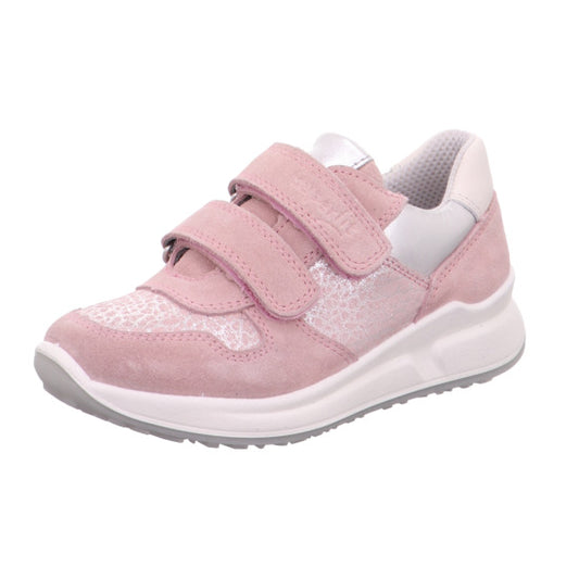 Stylish and comfortable SUPERFIT Halbschuh MERIDA 6154-55 in pink and silver color with durable construction for active kids