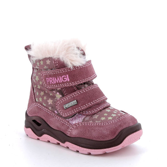 PRIMIGI GORE-TEX Knöchelschuh GARY 28633-00 in malve color with star and glitter details, a high-quality and stylish waterproof ankle shoe for kids