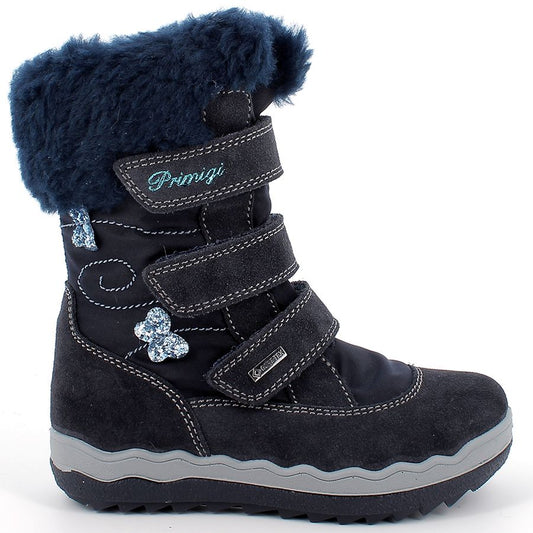 PRIMIGI GORE-TEX Stiefel FROZEN 28795-33 - navy - Schmetterling - a navy colored, butterfly adorned waterproof boot for kids