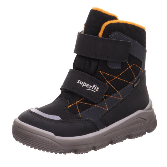 Black and orange SUPERFIT GORE-TEX Stiefel MARS 9086-00 boots, perfect for outdoor activities and adventures, featuring waterproof and breathable technology