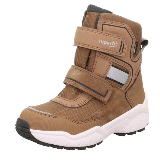 A pair of SUPERFIT GORE-TEX STIEFEL CULUSUK 9163-300 braun - grau boots in brown and gray color, designed for ultimate comfort and weather protection