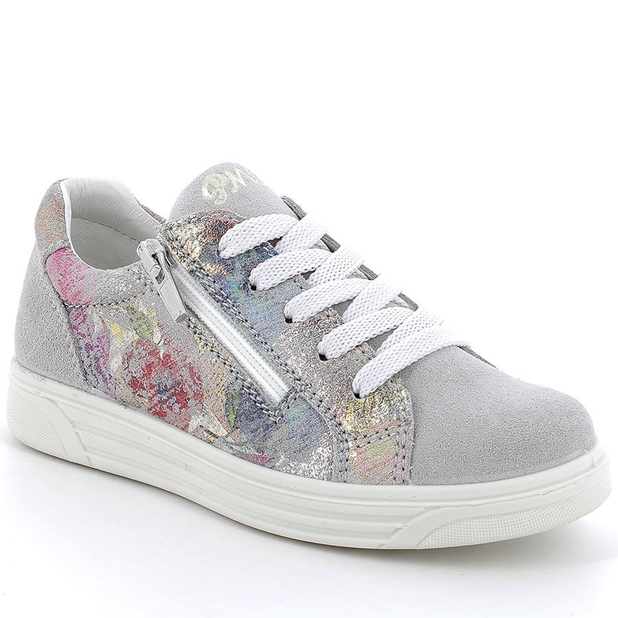 PRIMIGI Halbschuh 38761-00 in light grey with floral design, perfect for stylish and comfortable everyday wear