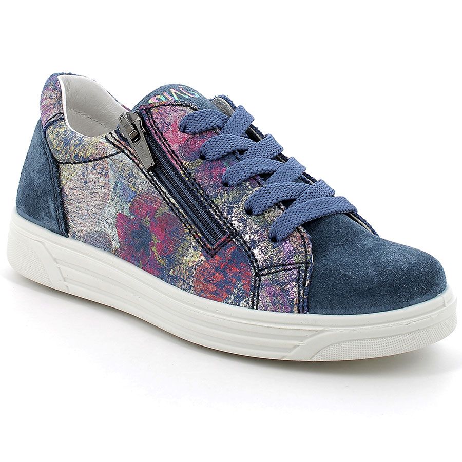 PRIMIGI Halbschuh 38761-11 in blue with floral design, perfect for kids' casual wear