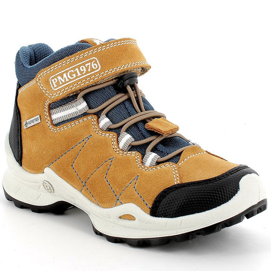 PRIMIGI GORE-TEX Knöchelschuh 38800-00 in curry and blue color, a waterproof and durable ankle shoe for kids