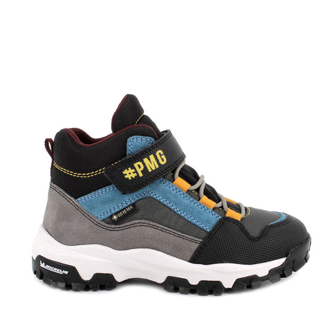 PRIMIGI GORE-TEX Knöchelschuh MICHELIN WINTER KID 49240-00 - blue - grey - A high-quality, waterproof ankle shoe designed for kids, featuring a durable Michelin Winter sole for optimal traction in cold weather