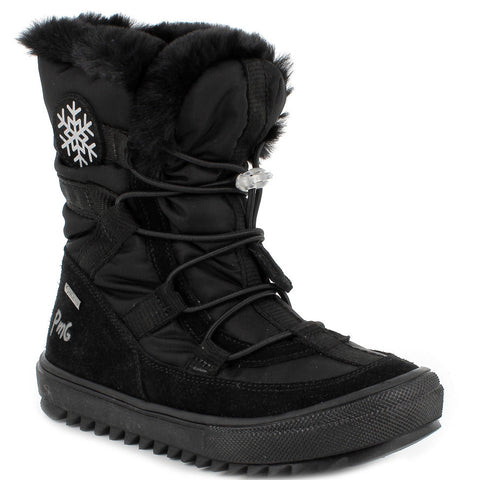 High-quality black PRIMIGI GORE-TEX Stiefel FLAKE 49380-11 with snowflake design