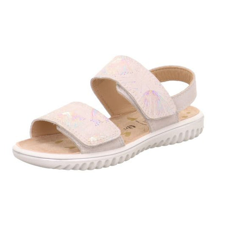 Stylish white and gray SUPERFIT Sandale SPARKLE 9006-10 with a delicate pusteblume design
