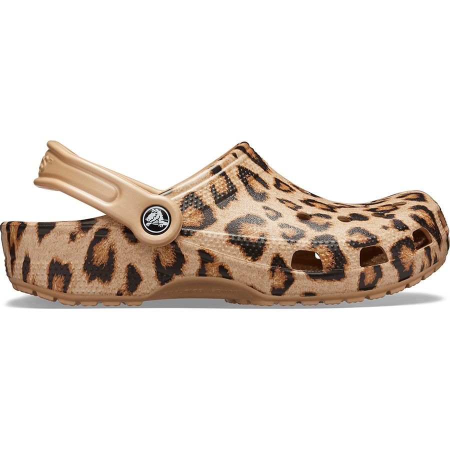 Leopard print gold Crocs Classic Printed Clog 205838-98R, comfortable and stylish