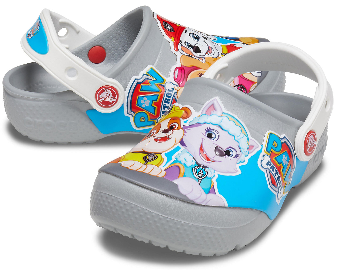 Kids' Crocs Fun Lab Paw Patrol Clog in Hellgrau color (206276-007) featuring fun Paw Patrol graphics and comfortable, lightweight design for little feet