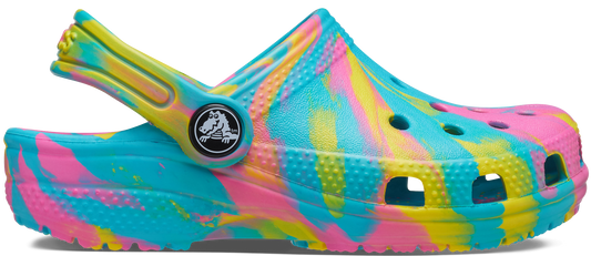 Colorful marbled CROCS CLASSIC CLOG 207464-4SM in multicolor, perfect for casual wear