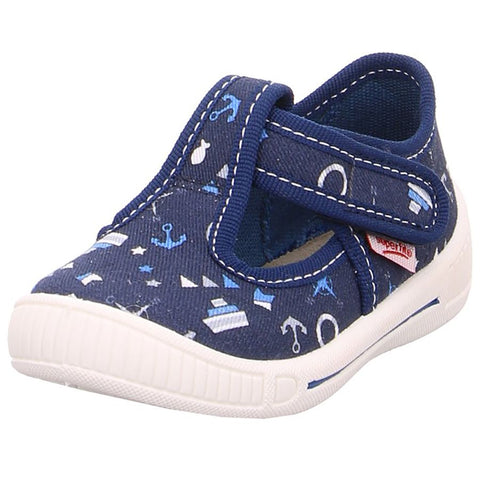 Comfortable and stylish navy blue SUPERFIT Hausschuh BULLY 265-80 with a maritim design