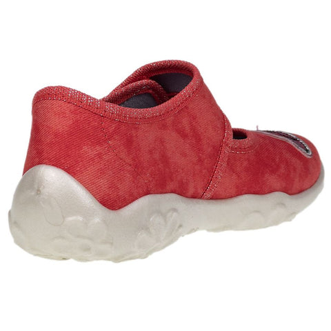 Koralle-farbene SUPERFIT Hausschuh BONNY 280-500 mit Faultier-Motiv, bequem und rutschfest