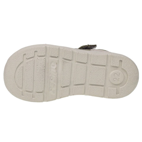 Pair of RICOSTA Halbsandale KASPI in eukalyptus, displayed in a natural outdoor setting to demonstrate the versatile use