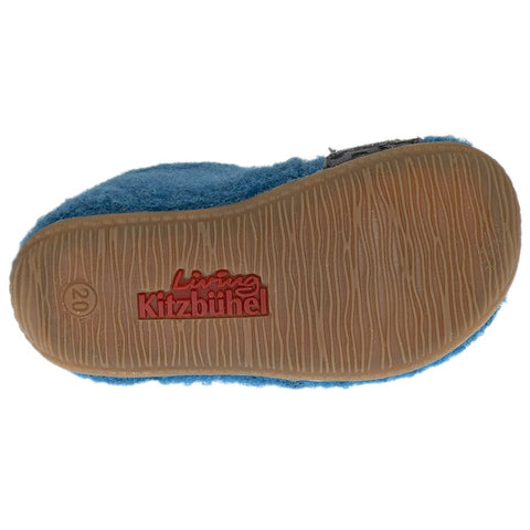 LIVING KITZBÜHEL Hausschuh 4012-542 - petrol - Tiger - Fußall from the side view