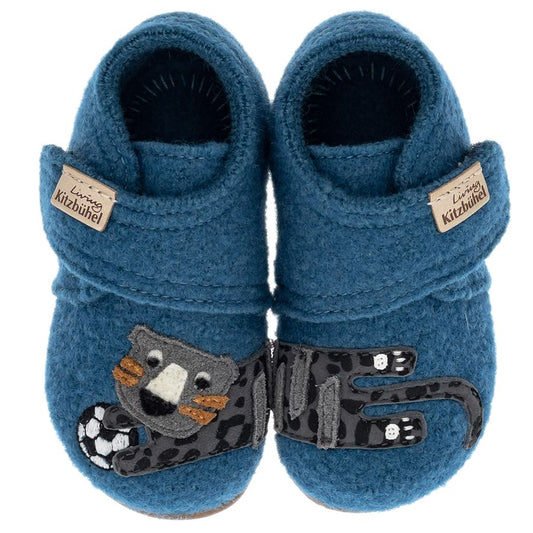 LIVING KITZBÜHEL Hausschuh 4012-542 - petrol - Tiger - Fußall 