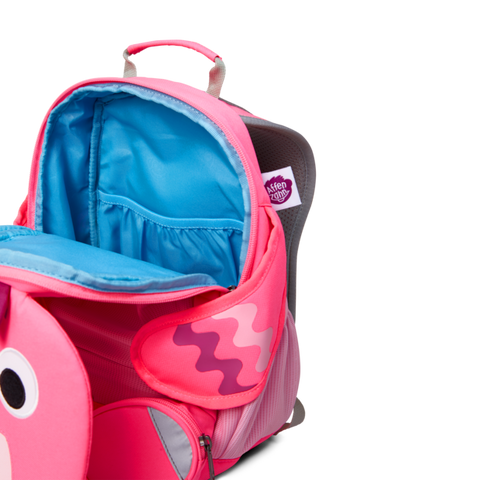 A bright pink and vibrant flamingo neon AFFENZAHN Rucksack GROSSER FREUND