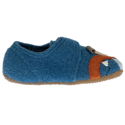 LIVING KITZBÜHEL Hausschuh 4214-542 - petrol - Hund cozy indoor slippers with cute dog design