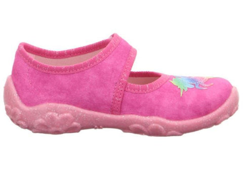 Superfit Hausschuh Bonny 281-55 in pink featuring a cute rainbow unicorn design