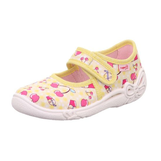Yellow SUPERFIT Hausschuh BELINDA 288-601 with cherry design and comfortable gel material