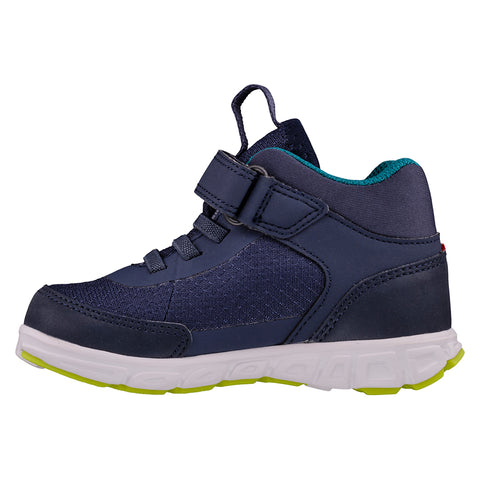 Close-up of VIKING GORE-TEX Knöchelschuh SPECTRUM MID - navy - lemon shoe showing waterproof GORE-TEX material and sturdy sole