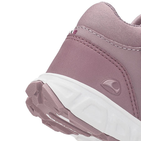 High angle view of the rugged sole and traction of the shoe