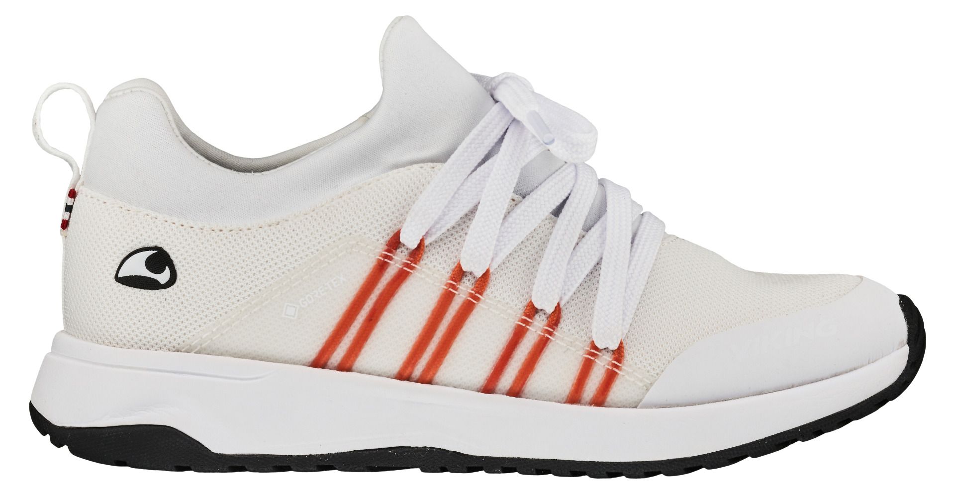 VIKING GORE-TEX Halbschuh ENGENES GTX in white and orange for outdoor activities with waterproof and breathable features 