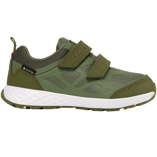 VIKING GORE-TEX Halbschuh VEME GTX in olive color, a high-performance waterproof shoe for outdoor activities