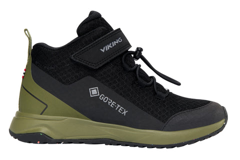 VIKING GORE-TEX Knöchelschuh ELEVATE MID GTX in black and khaki color combination for outdoor activities