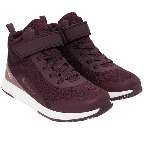  A close-up of the beere-colored VIKING GORE-TEX Knöchelschuh SPURT MID REFLECTIV GTX 1V 