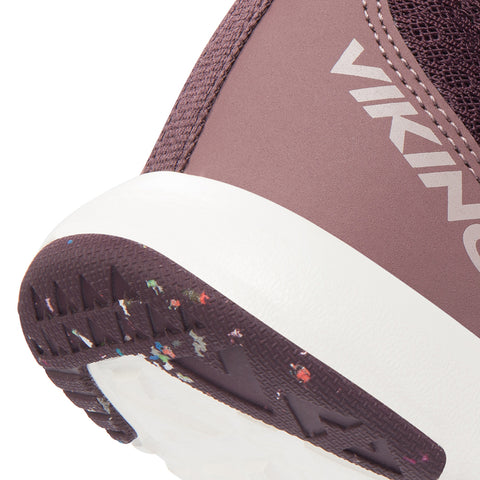 High-performance VIKING GORE-TEX Knöchelschuh SPURT MID REFLECTIV GTX 1V in beere color, designed for outdoor activities with reflective details for added safety