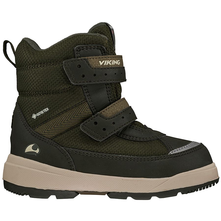 VIKING GORE-TEX Stiefel PLAY II REFLECTIVE GTX - oliv waterproof hiking boots in olive green with reflective details