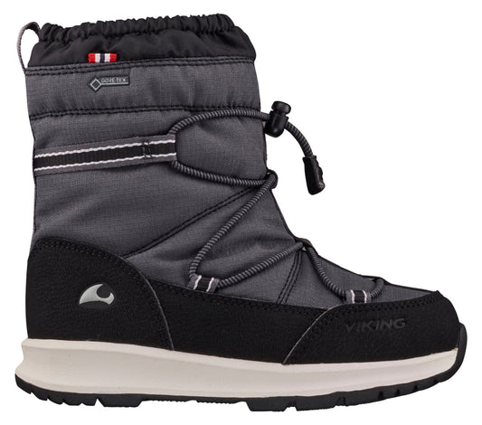 High-quality VIKING GORE-TEX Stiefel OKSVAL in black and grey color, perfect for outdoor adventures and extreme weather conditions