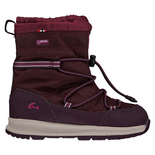 VIKING GORE-TEX Stiefel OKSVAL- pflaume in plum color, front view, suitable for outdoor activities