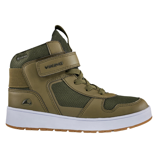 Viking Gore-Tex Knöchelschuh Jack Mid Warm GTX in khaki, side view, suitable for outdoor activities