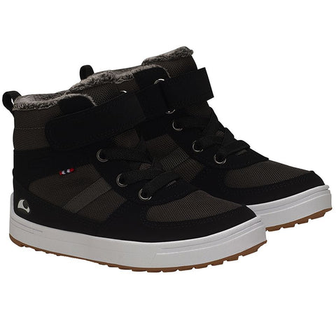 VIKING TEX Knöchelschuh LUCAS MID WP WARM GTX - schwarz - grau - a high-performance, waterproof, and warm ankle boot in stylish black and grey colorway