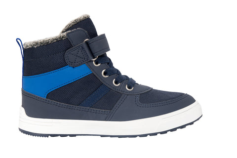 High-quality navy and royal blue ankle shoe for cold weather protection