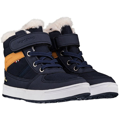 VIKING TEX Knöchelschuh LUCAS MID WP WARM GTX - navy - gelb - Waterproof and warm ankle shoe in navy and yellow