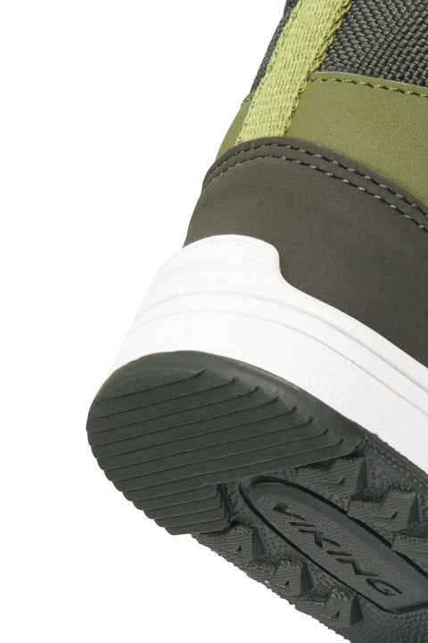 VIKING TEX Knöchelschuh LUCAS WARM WP - oliv - kiwi, close-up of the durable and stylish kiwi-colored outdoor shoe