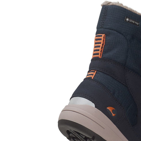 VIKING GORE-TEX Stiefel HASLUM GTX in dark blue and orange, waterproof and durable outdoor boots for all-weather adventures