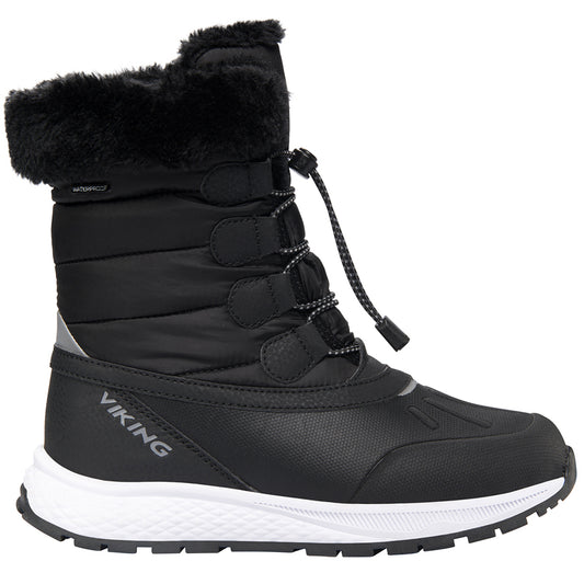 Black VIKING TEX Stiefel EQUIP WARM WP ZIP boots with waterproof design