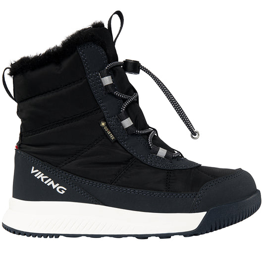 VIKING GORE-TEX Stiefel AERY WARM GTX - schwarz - A durable and waterproof black hiking boot designed to keep your feet warm and dry in all weather conditions
