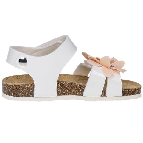 PRIMIGI Sandale 19292-00 in white and salmon color with flower embellishment