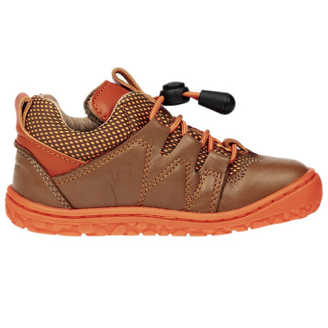 LURCHI Barfuß Halbschuh NISO 50016-09 in brown and orange, a comfortable and stylish barefoot shoe for kids