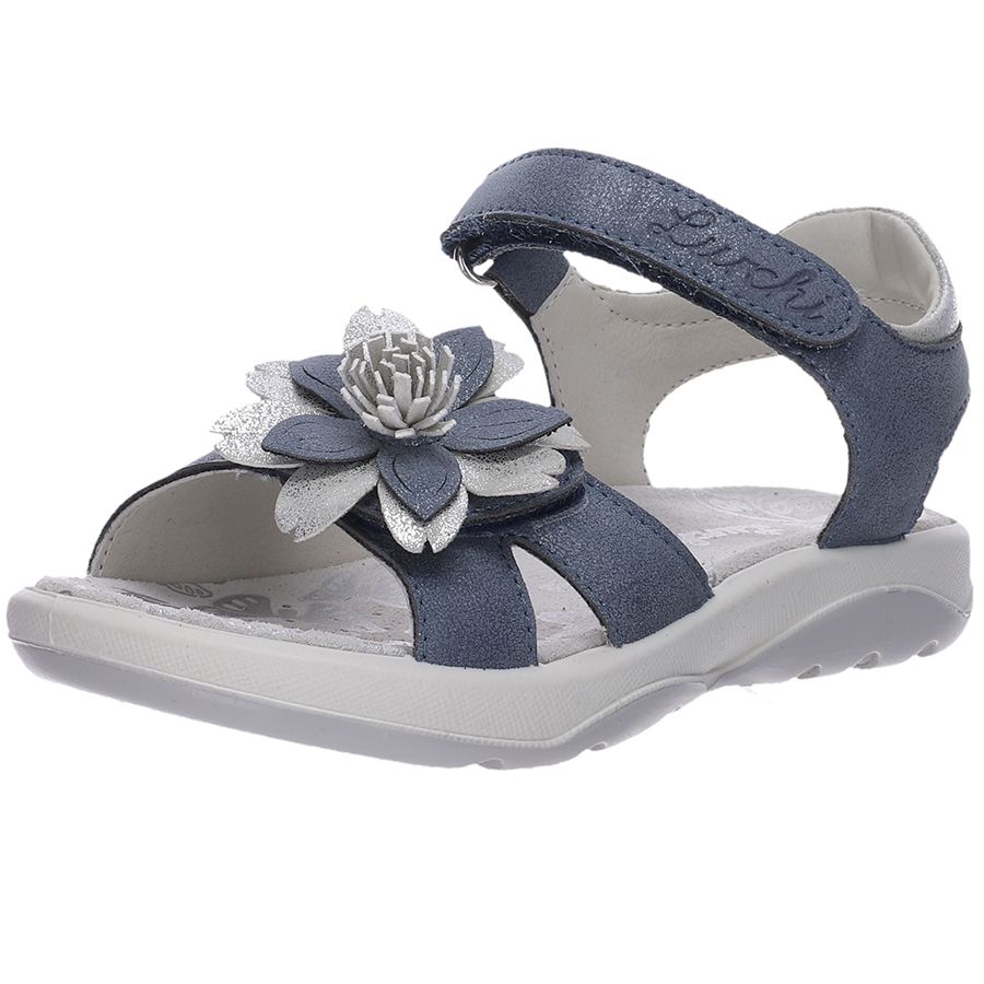 LURCHI Sandale FLORA 18730-32 in blau und silber mit Blumenmuster 