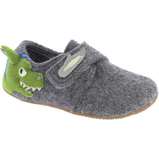 Grey LIVING KITZBÜHEL Hausschuh 3441-610 featuring a cute dragon design