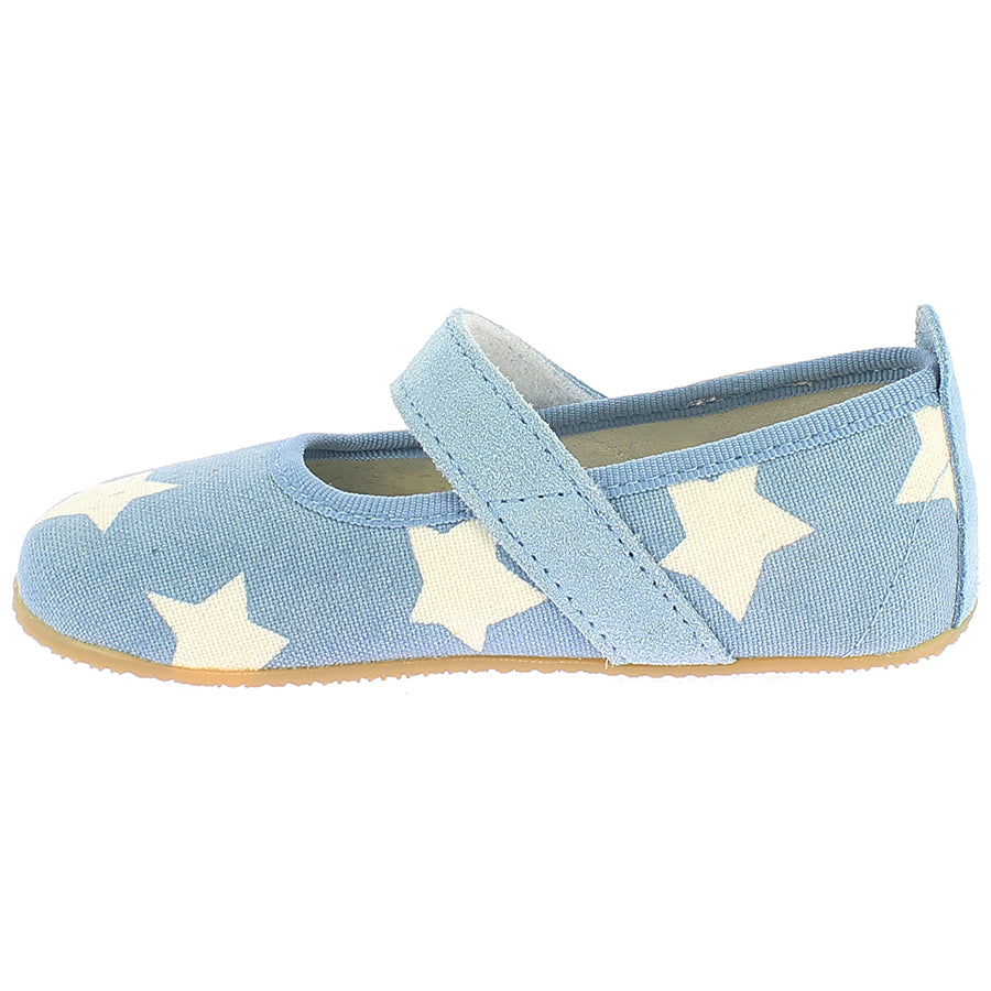 Comfortable light blue indoor slippers with star design