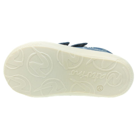 Blue NATURINO Halbschuh COCOON with ship design, perfect for little adventurers