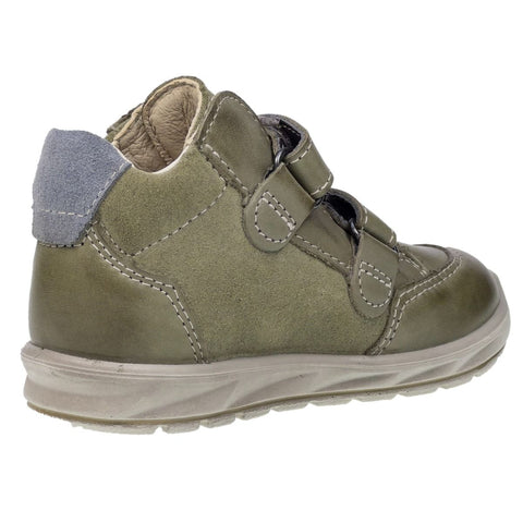  Close-up of RICOSTA SYMPA-TEX Knöchelschuh ZACK showing the waterproof eukalyptus and gray design