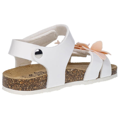  Girls' PRIMIGI Sandale 19292-00 featuring white and salmon colors with flower design 